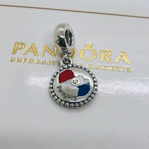 ✨🔥Pandora Paraguay Flag Map Dangle Charm S925 Silver with box